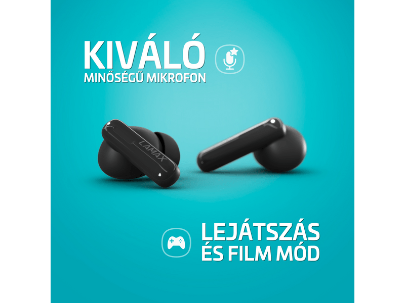 LAMAX Clips1 Plus Black TWS fülhallgató, fekete