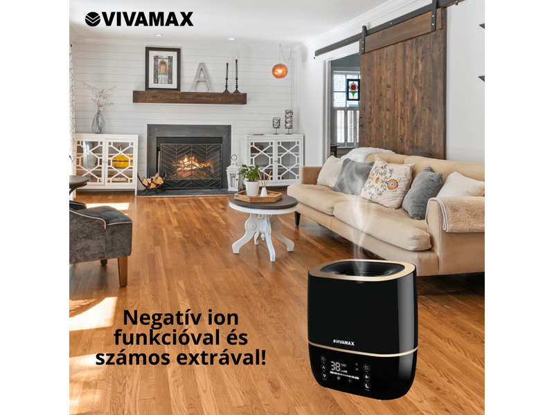 Vivamax GYVH59 Ultrahangos párásító, fekete, 5l