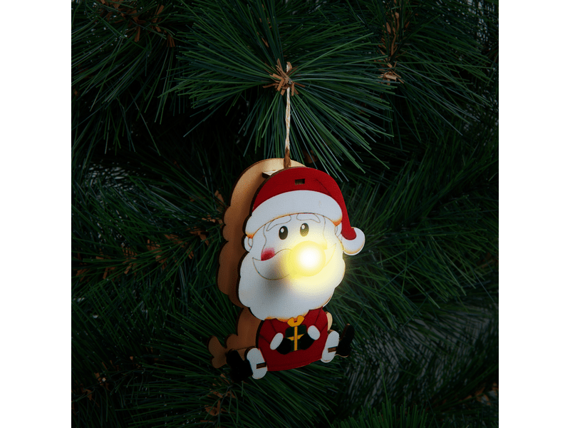 LED-es karácsonyfadísz - fa, akasztható - elemes - 3 féle, 1 db (58660)