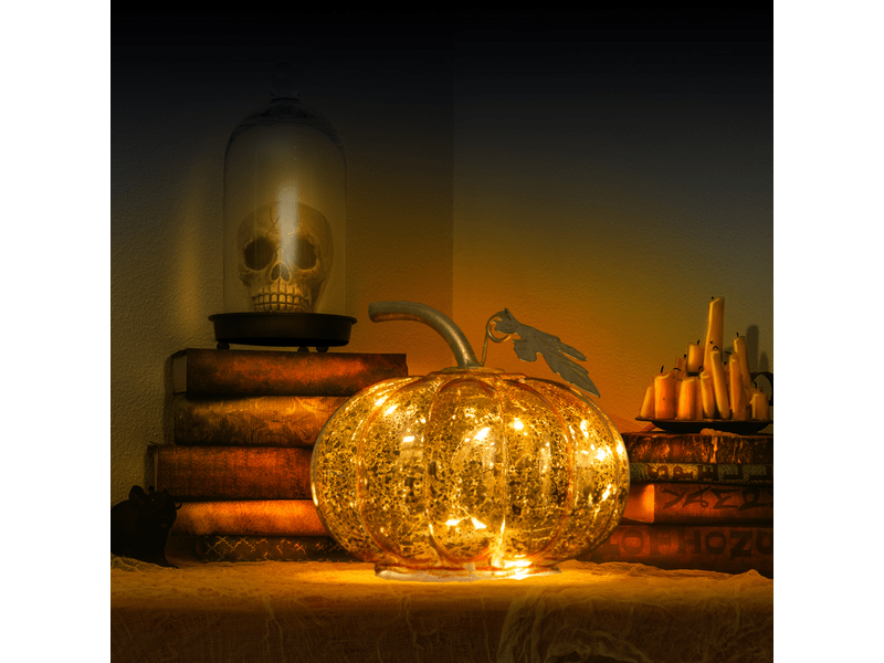 Halloween-i világító tök - elemes