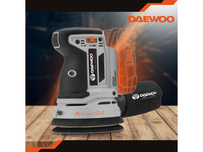 Daewoo DALOS18-1 Akkus excentercsiszoló, akku és töltő nélkül