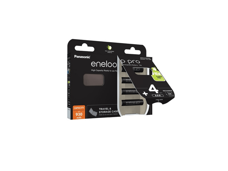 eneloop pro BK-4HCDEC4BE AAA/mikro 930mAh Ni-MH akkumulátor, 4db + akkubox