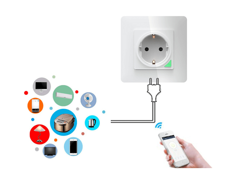 Avatto N-WOT10-EU-W TUYA WiFi fali aljzat, fehér