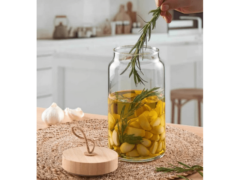 Pasabahce 43583 Woody Tároló üveg, bambusz tetővel, 860ml