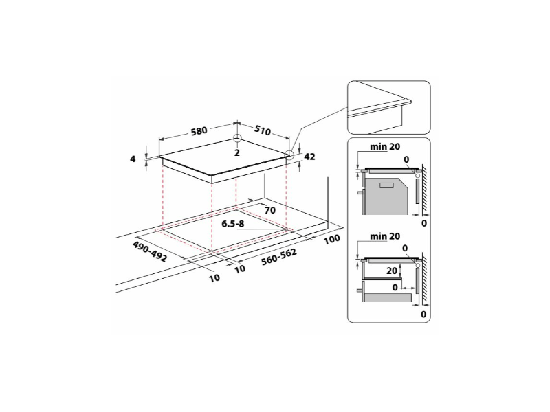 Whirlpool WOI5S8PM1SBA Beépíthető sütő + Whirlpool AKT 8190/BA Beépíthető kerámia főzőlap