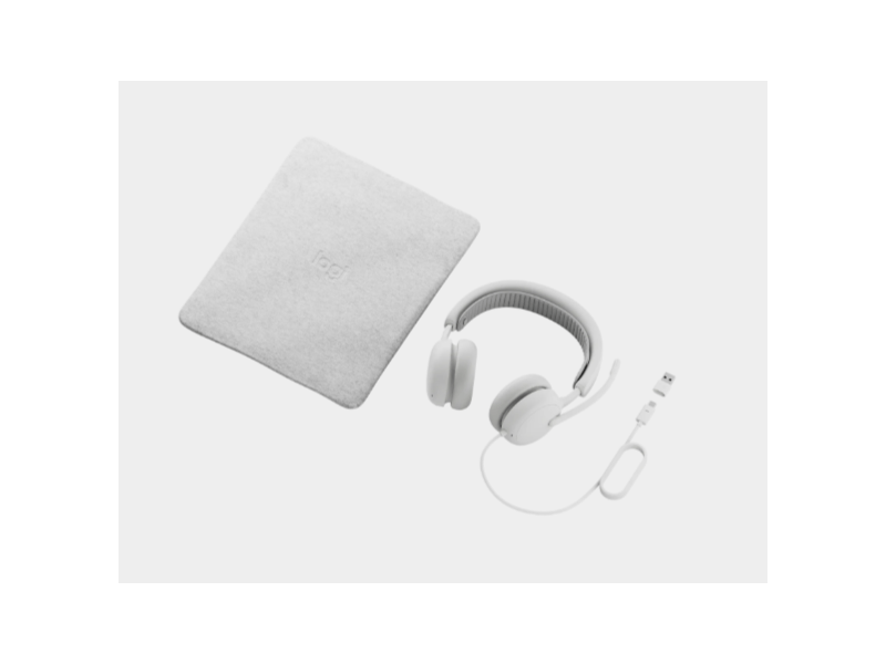 Logitech Zone Wired 2 headset, piszkosfehér (981-001621)