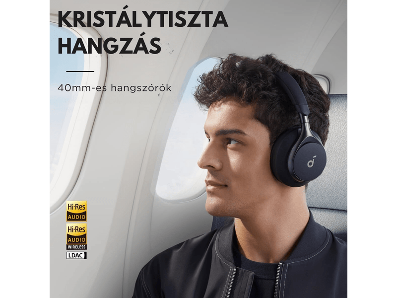 Anker Soundcore Space One Bluetooth fejhallgató, fekete (A3035G11)