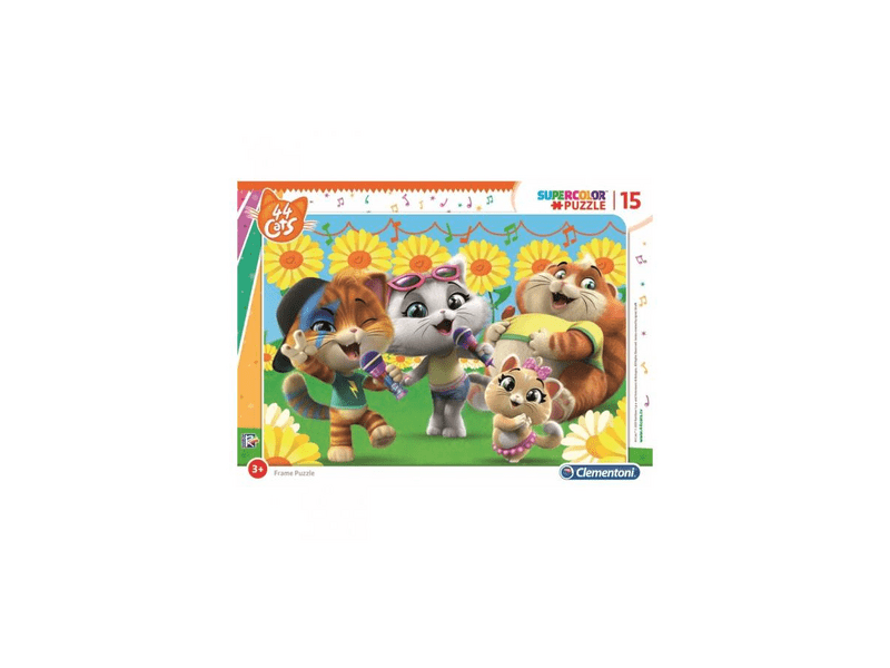 Clementoni 44 csacska macska 15 db-os keretes puzzle, többféle, 1 db