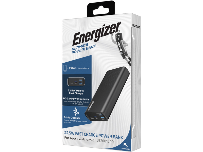 Energizer Ultimate Power Bank 22,5W 20000mAh gyorstöltő (UE20012PQ_BK)