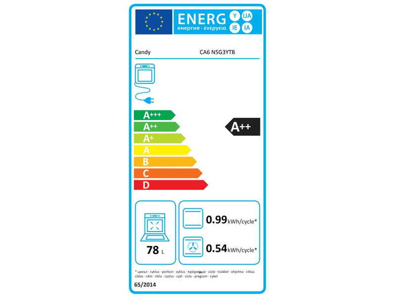 Candy CA6 N5G3YTB Beépíthető sütő + Candy CVG6DTB Beépíthető gázfőzőlap