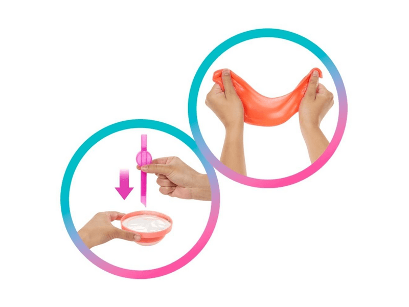 Barbie: Slime Reveal Bubi-Buli baba - narancssárga (HTJ22)