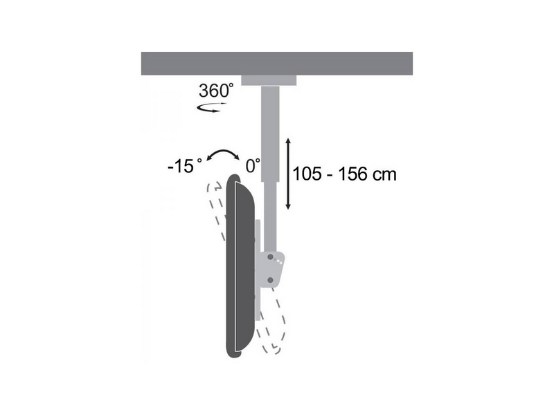 SBOX CPLB-102M mennyezeti tartó konzol, dönthető, forgatható, 37