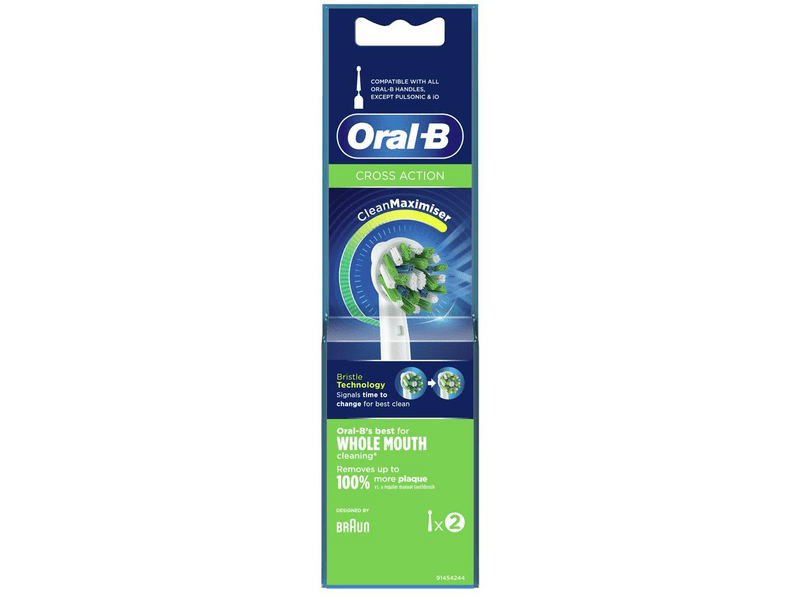 Oral-B EB50-2 Cross Action zamjenska glava, 2 kom, bijela