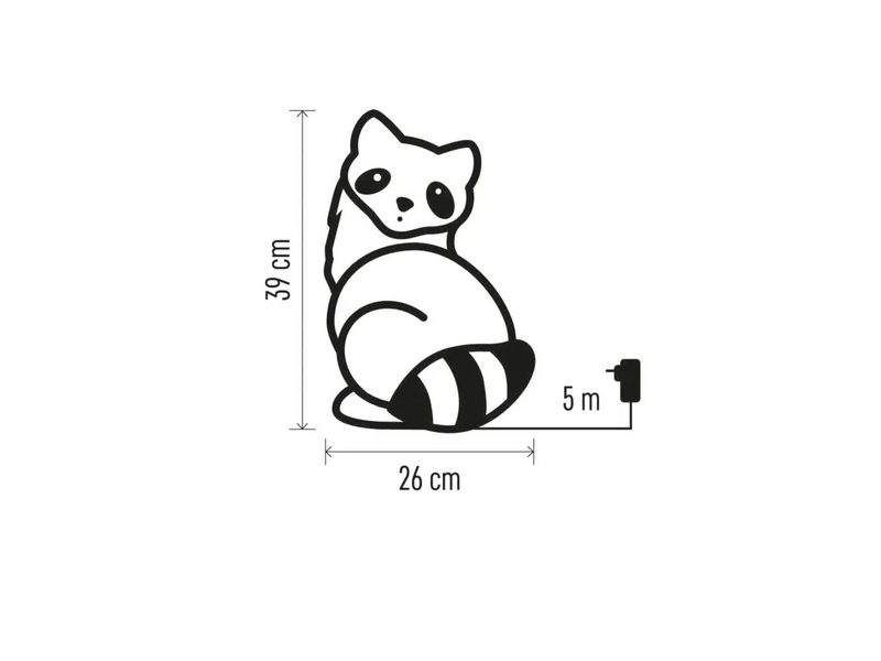 Emos LED dekoráció – világító mosómedve, 39 cm (DCFC17)