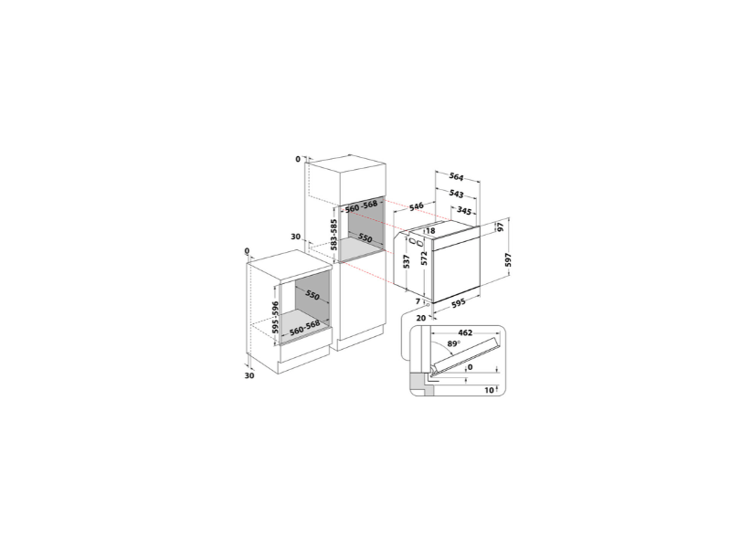 Whirlpool WOI5S8PM2SWA Beépíthető sütő + Whirlpool WL S5360 BF/W Beépíthető indukciós főzőlap