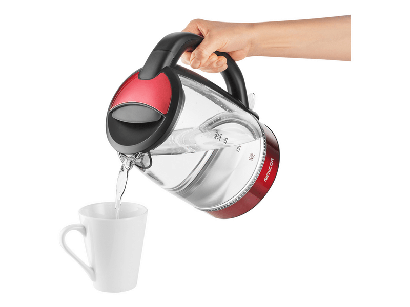 Sencor SWK 7401RD Vízforraló 1,7 L, üveg/piros