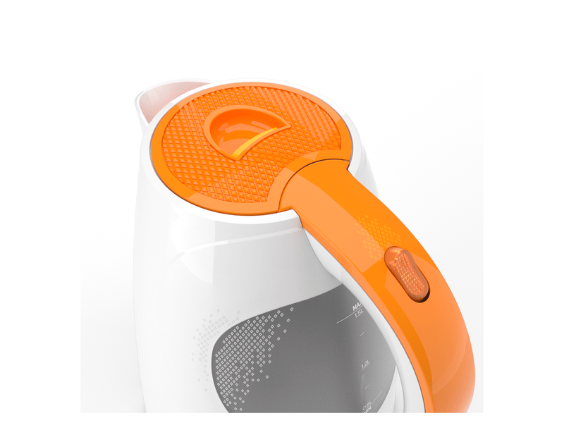 Vízforraló, 2200W, 1.5L, fehér/narancs