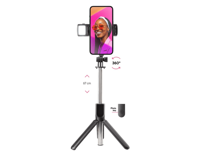 SBS Univerzalni selfie štap s ugrađenim LED svjetlom i postoljem (TETRIPOLED)