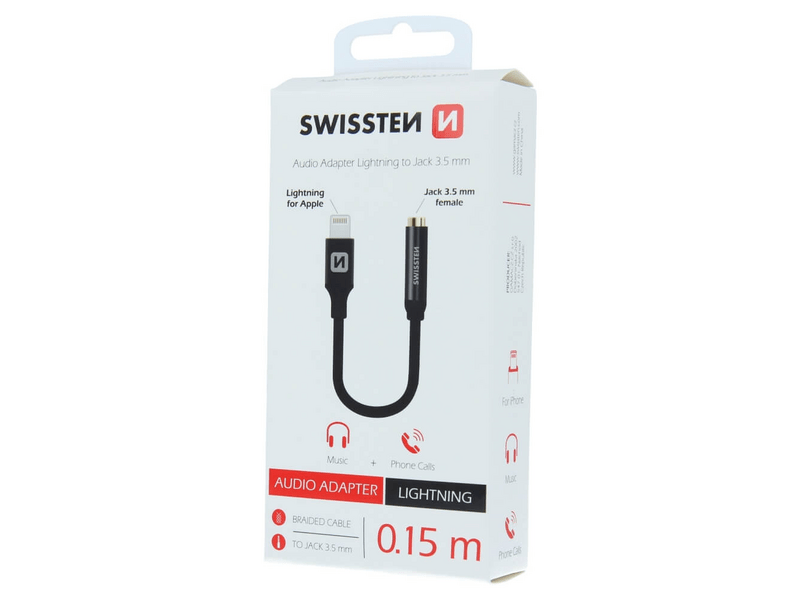Swissten audio adapter, Lightning - jack (73501211)