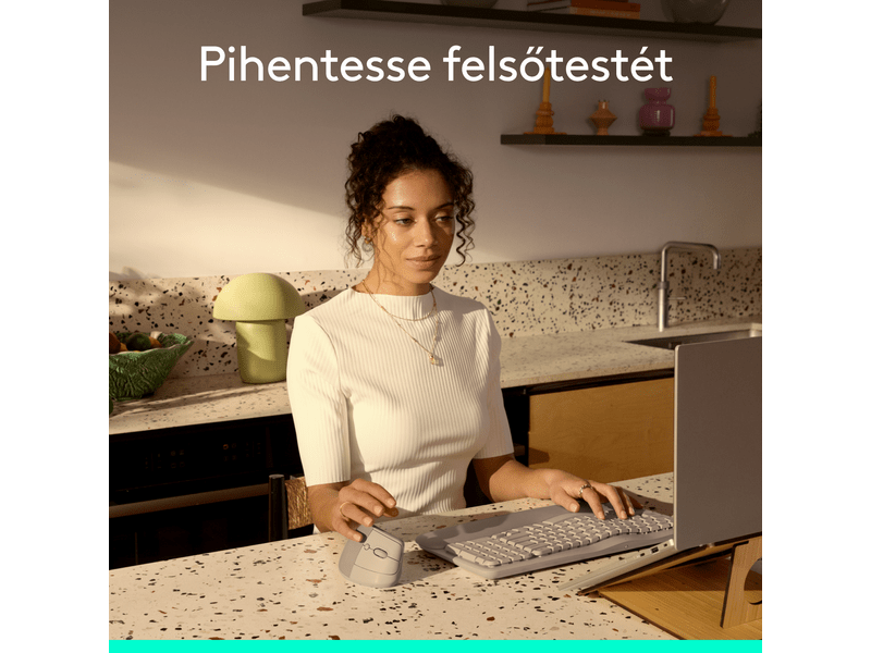 Logitech Lift vertikális egér, homokszín (910-007771)