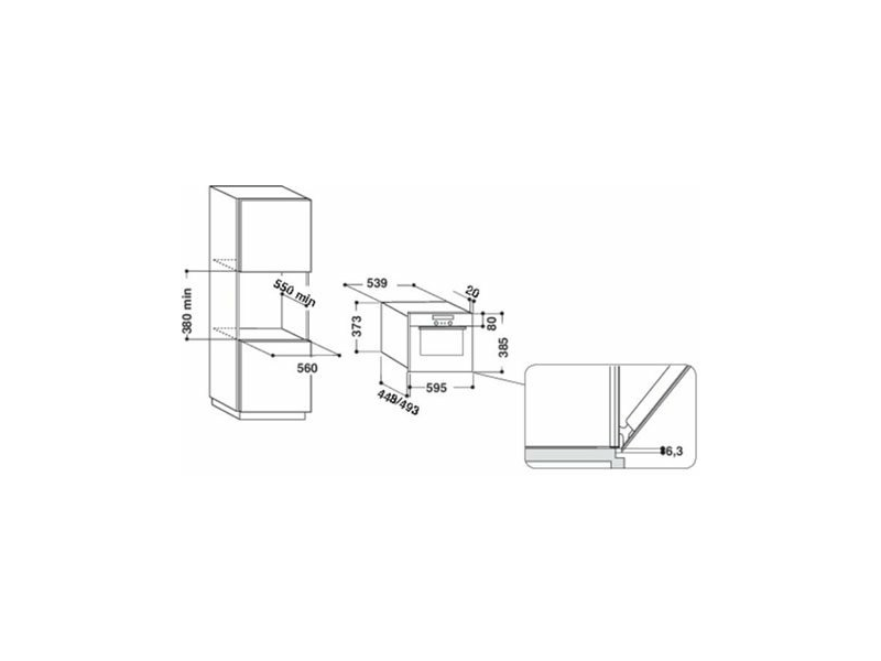 Whirlpool AKZ9 6230IX Beépíthető sütő, inox + Whirlpool AMW 730/IX Beépíthető mikrohullámú sütő, inox