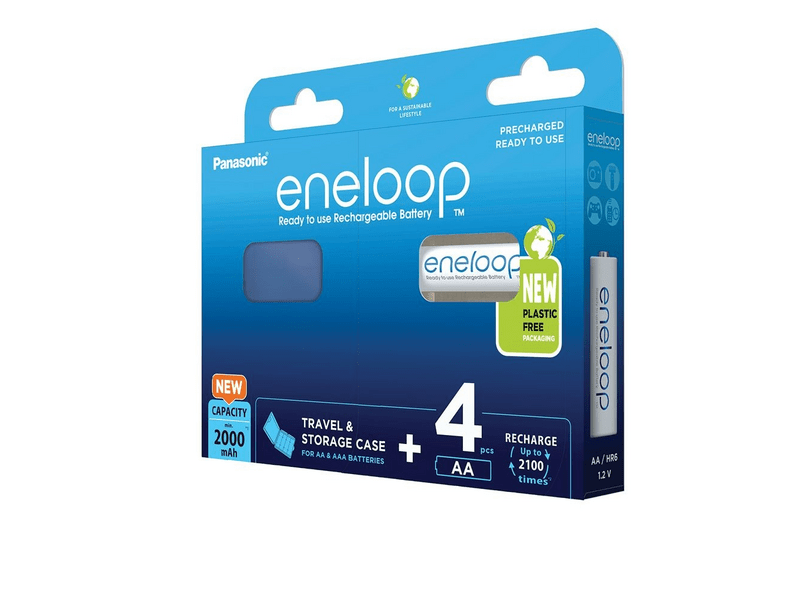 Panasonic eneloop BK-3MCDEC4BE AA/ceruza 2000mAh Ni-MH akkumulátor, 4db + akkubox