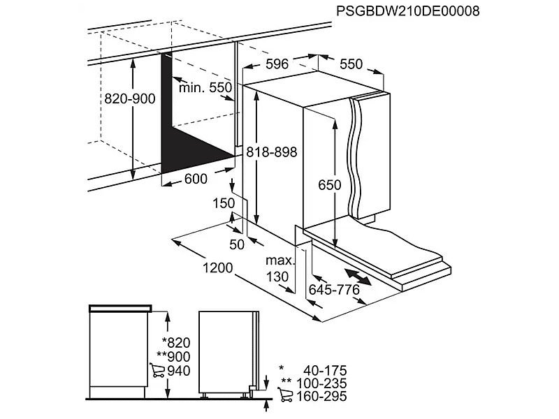 AEG FSE64610Z Beép. mosogatógép, 13 ter