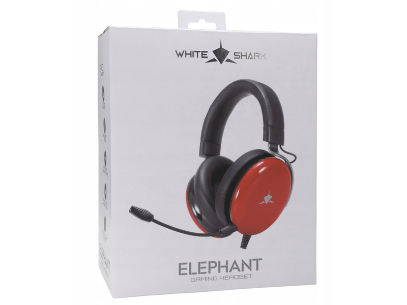 White Shark Elephant Gaming fejhallgató, piros (GH-2540R)