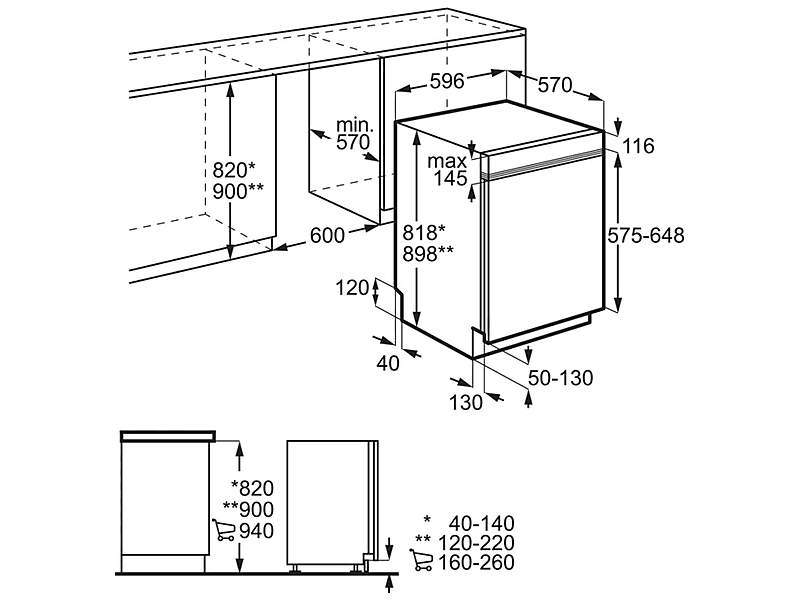 AEG FEE84706PM Beépíthető mosogatógép