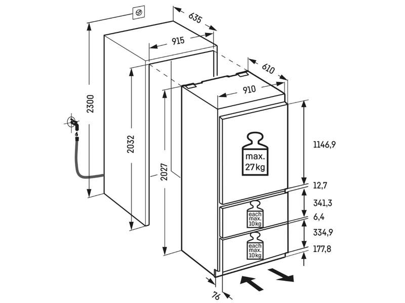 Liebherr ECBNe 8871 Beépíthető kombinált hűtőszekrény