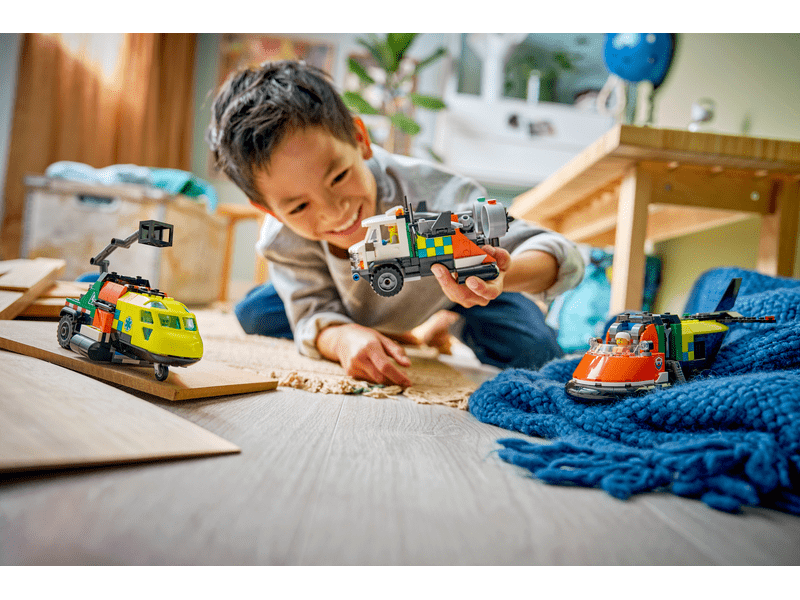 LEGO® City Repülőgép, emelőkosaras kocsi és légpárnás jármű remix (60505)