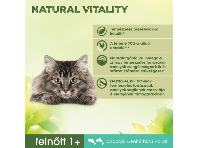 Perfect Fit Natural Vitality felnőtt macskák számára lazacal és fehér húsú hallal, 650 g (420789)