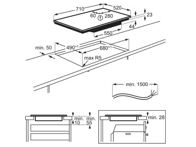AEG TO74IB00FB Indukciós főzőlap