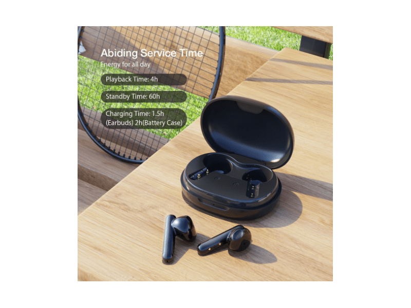 BlitzWolf® BW-FYE12 teljesen vezeték nélküli fülhallgató töltődobozzal, fekete