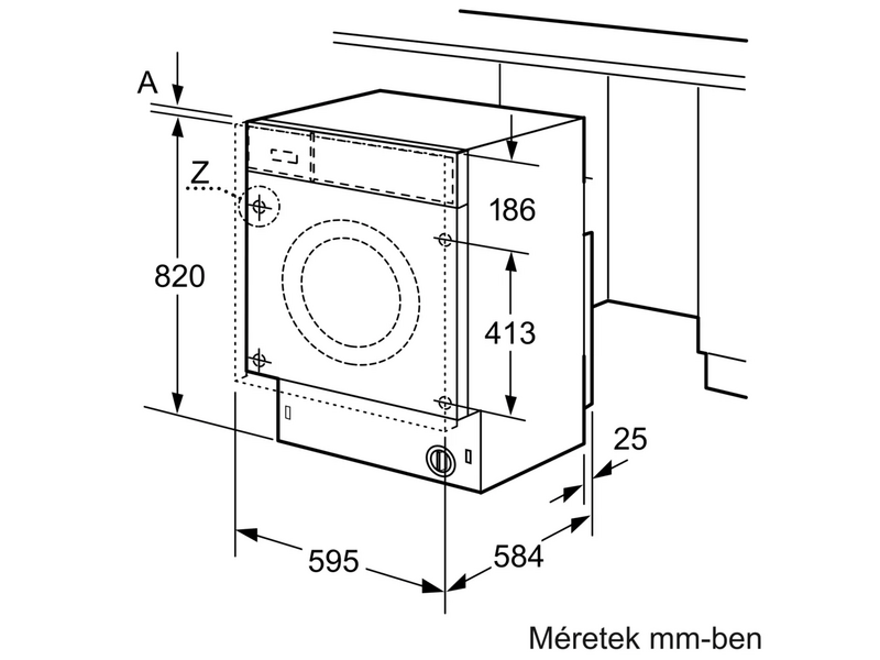 Bosch WKD28543EU Beépíthető mosó-szárítógép