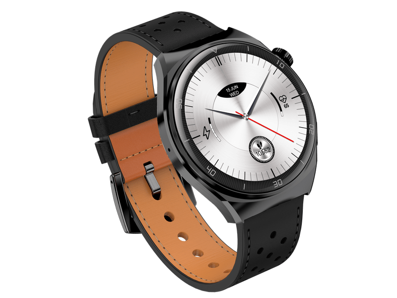 Garett V12 fekete, bőr okosóra