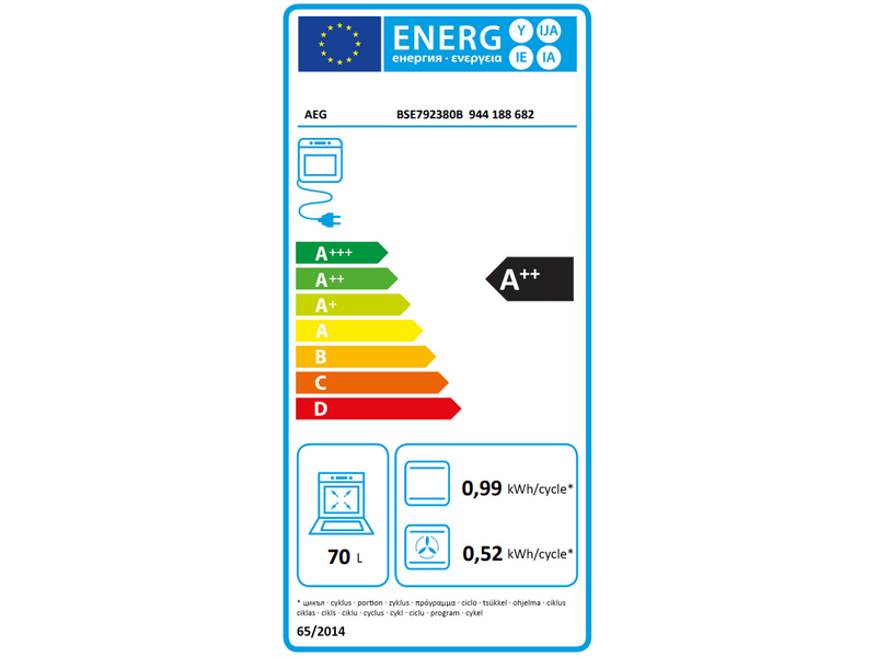 AEG BSE792380B Beépíthető gőzsütő