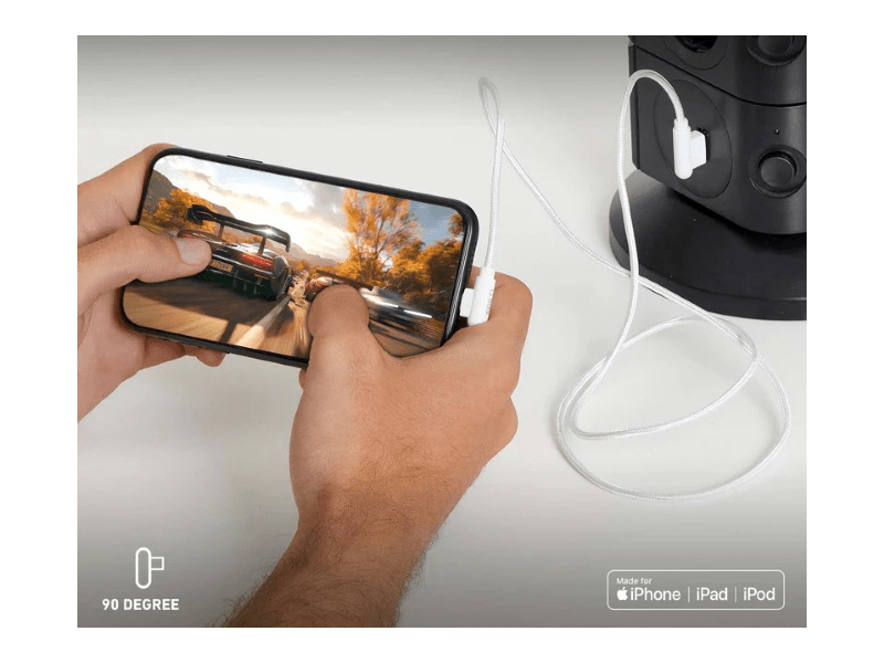 SBS 90° Lightning kábel, 1m, fehér (TECABLE90LIGK)