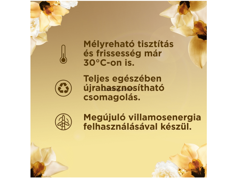 Lenor Vanilla Orchid & Golden Amber Folyékony mosószer 80 Mosáshoz, 4L