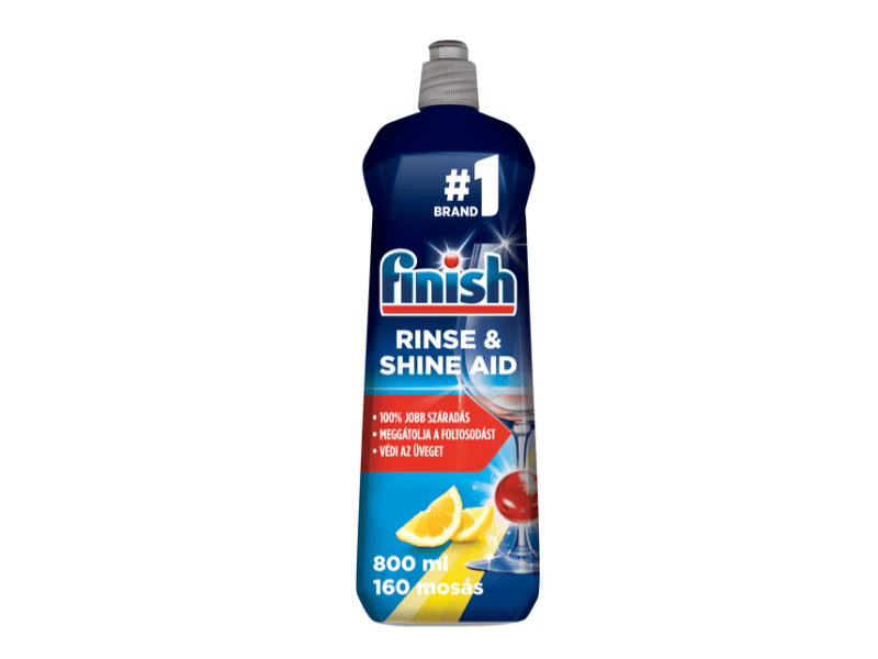 Finish Ultimate Plus All in 1 mosogatógép-kapszula, Lemon, 90 db + Finish Shine & Protect Rinse Aid öblítőszer gépi mosogatáshoz, Citrom illat, 800 ml