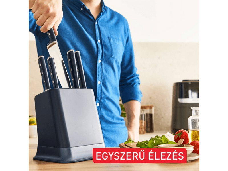 Tefal K297S644 EverSharp séfkéskészlet és késtömb, élezővel