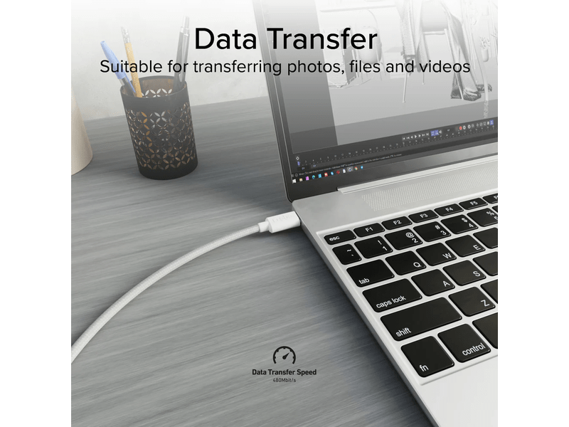 SBS USB Type-C razdjelni kabel, 1,5 m, bijeli (TECABLETCC2IN1)