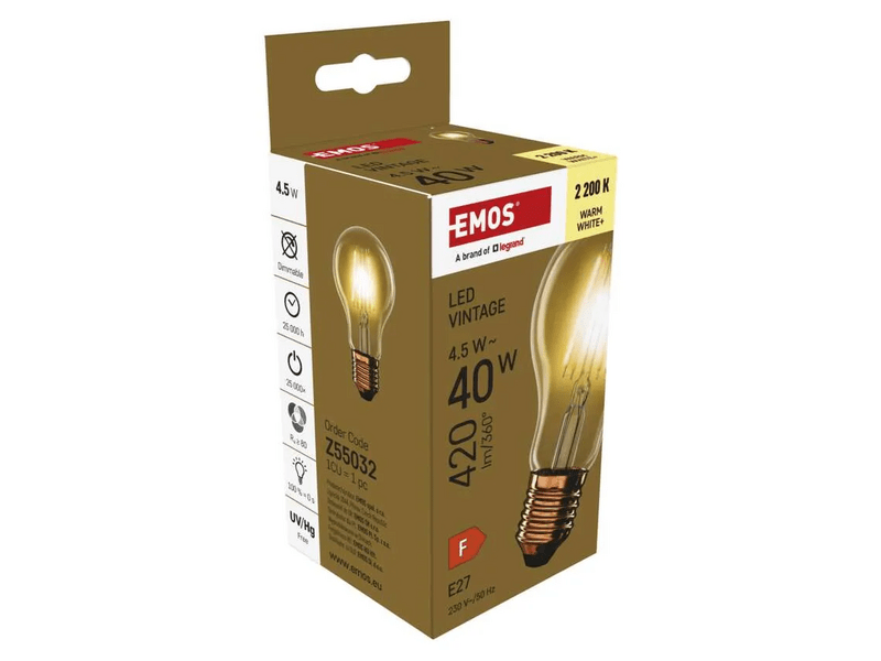 EMOS Z55032 LED izzó Vintage A60 / E27 / 4,5 W (40 W) / 420 lm / Meleg fehér