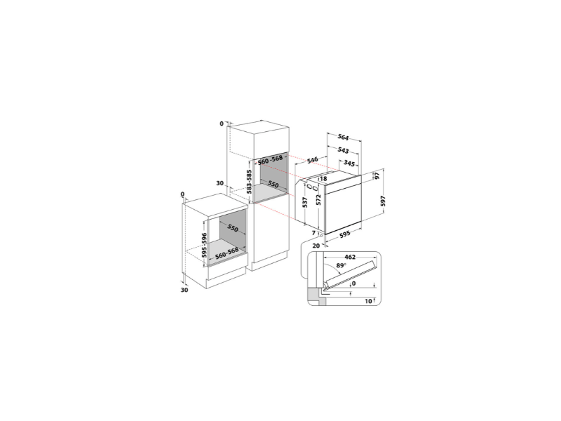Whirlpool WOI5S8PM2SEA Beépíthető sütő + Whirlpool WL S2760 BF/S Beépíthető indukciós főzőlap