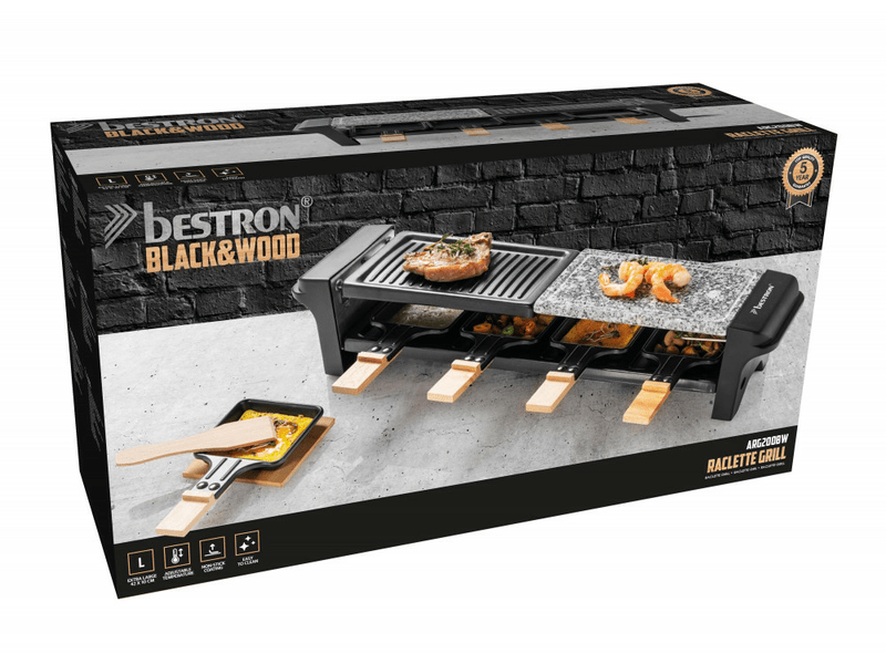 Raclette grill, fekete&fa