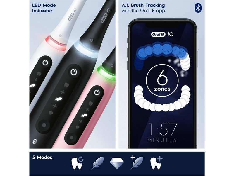 Oral-B iO 5 serija električna četkica za zube, roza