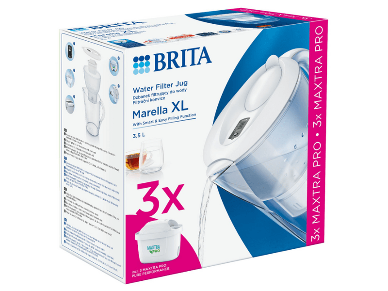 Brita Marella XL početni paket od 3,5 litara + 3 Maxtra PRO filtera, bijela (BR1052782)