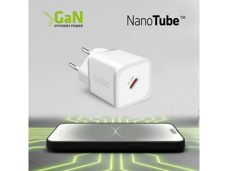 SBS NanoTube GaN 20W töltő, fehér (TETRGAN1C20W)