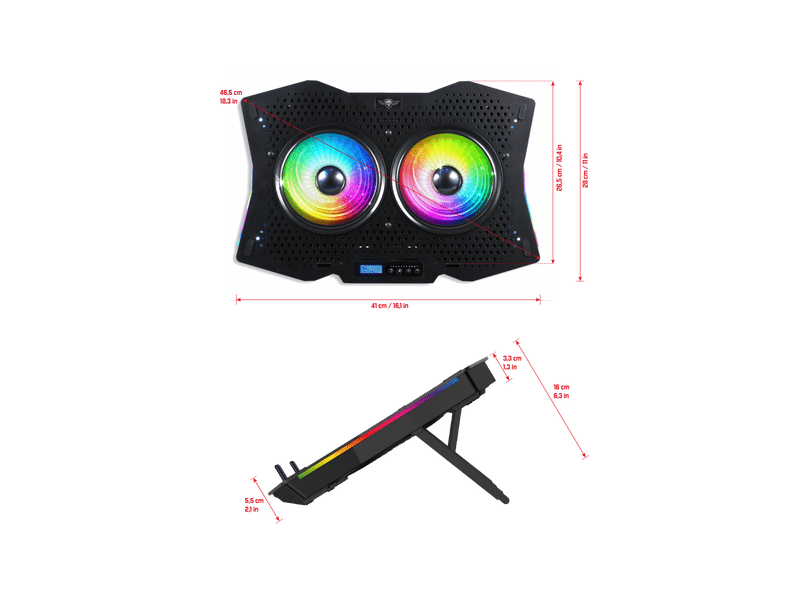 Spirit of Gamer Airblade 1000 RGB Notebook ventilátor (SOG-VE1000RGB)