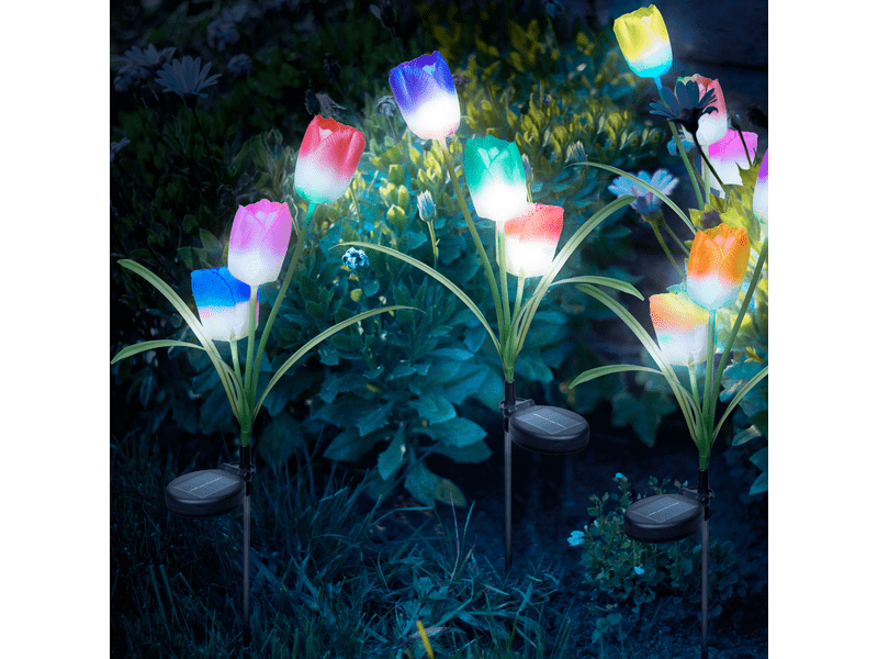 Garden of Eden 11721 Leszúrható szolár virág, RGB LED, 70 cm, 2 db